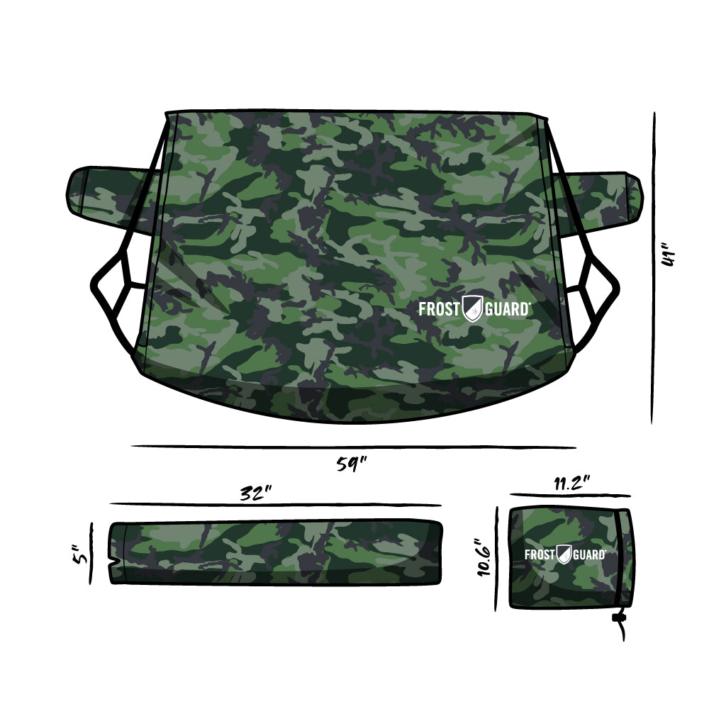 winter windshield cover | frost windshield cover | ice windshield cover | frost guard camo